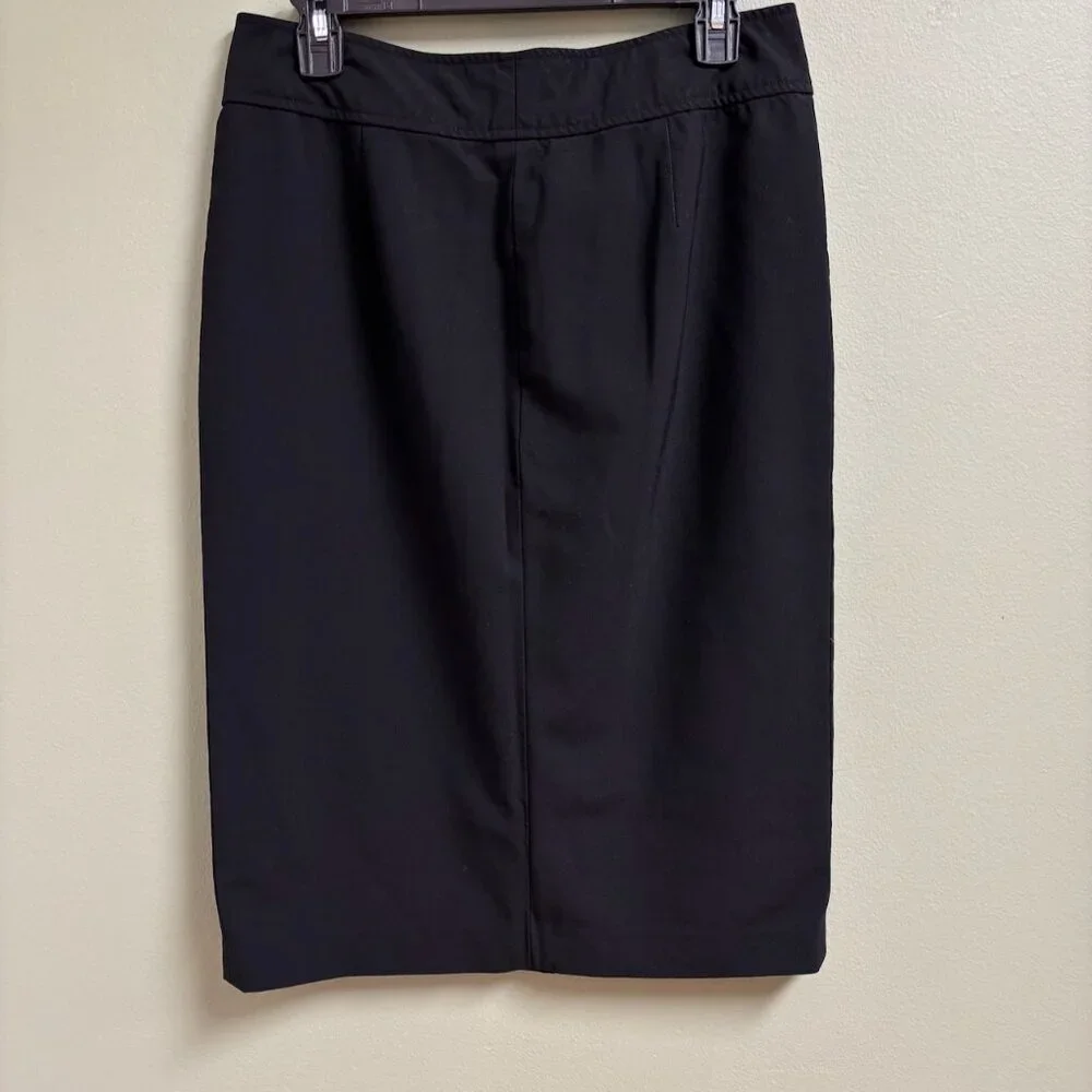 Lauren Ralph Lauren Womens Linen Pencil Skirt Size‎ 8 Button Minimalist Career